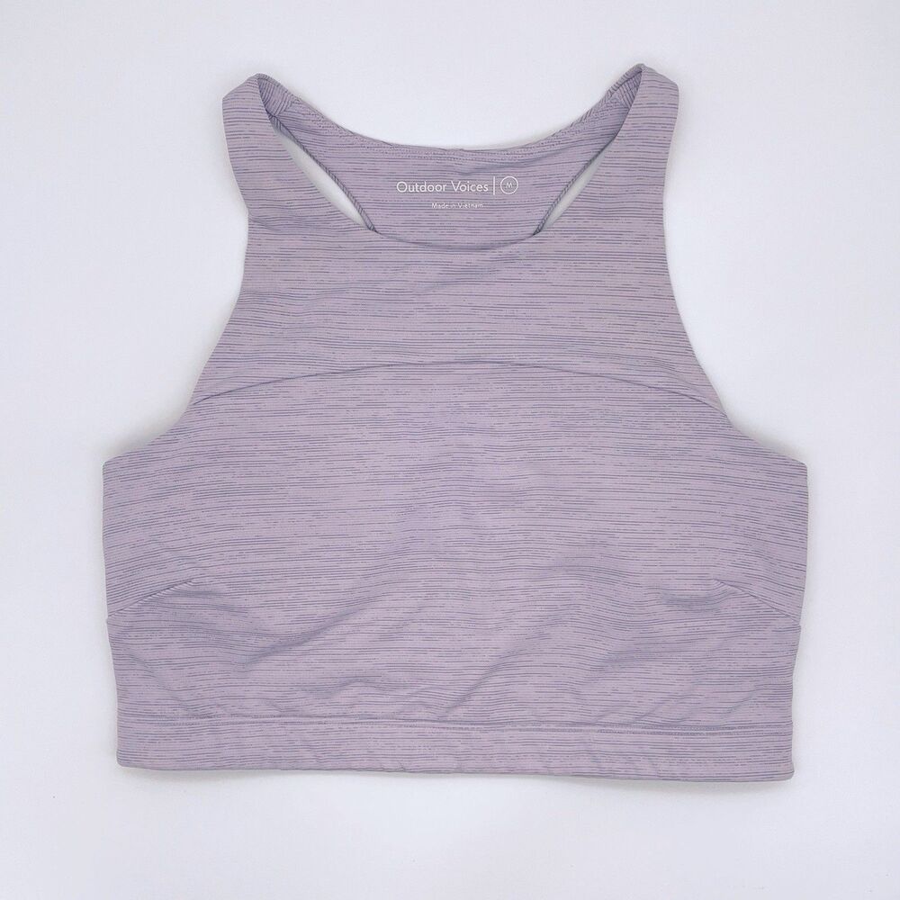 Outdoor Voices Move Free Crop Top M Purple TechSweat Racerback Bra Tank Pullover